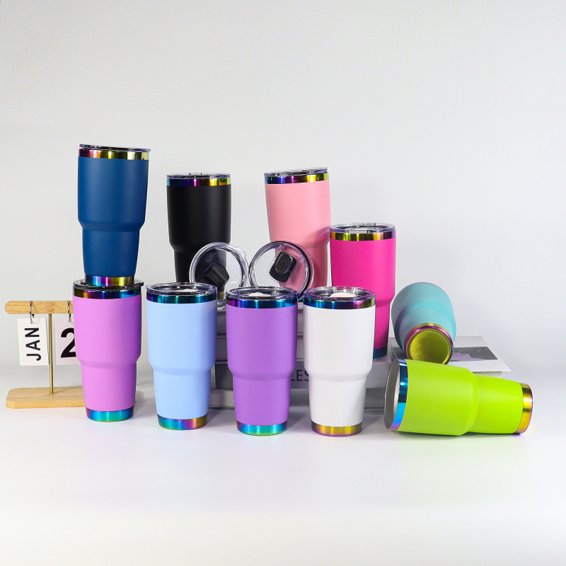 Customized 30 Oz Stainless Steel Thermal Cup 30oz Rainbow Tumbler Business Gifts Vacuum Insulated Vasos Termicos