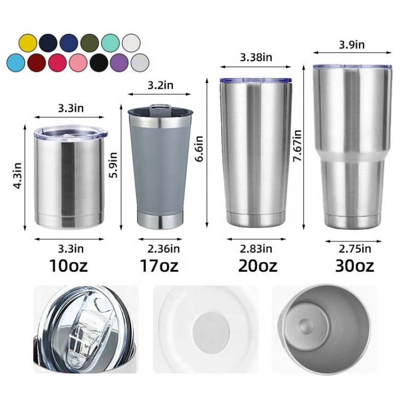 YEDI Custom 20oz Double Wall Vacuum Insulated Car Cup Powder Coated Tumbler Cup Thermal Stainless Steel Coffee Mug with Lid