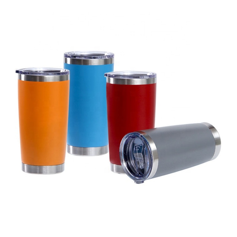 YEDI Custom 20oz Double Wall Vacuum Insulated Car Cup Powder Coated Tumbler Cup Thermal Stainless Steel Coffee Mug with Lid