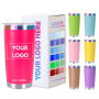 YEDI Custom 20oz Double Wall Vacuum Insulated Car Cup Powder Coated Tumbler Cup Thermal Stainless Steel Coffee Mug with Lid