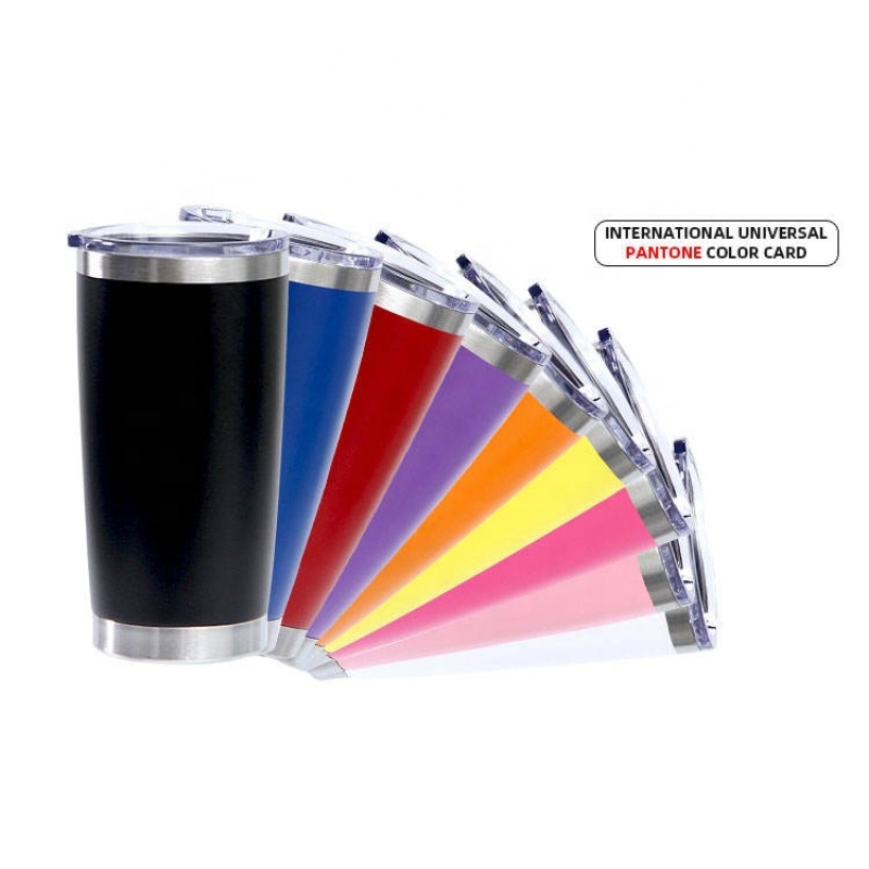YEDI Custom 20oz Double Wall Vacuum Insulated Car Cup Powder Coated Tumbler Cup Thermal Stainless Steel Coffee Mug with Lid