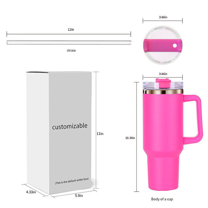 40 oz Tumbler with Handle H2.0 304 Stainless Steel Travel Mug Double Wall Vacuum Reusable Insulated Sports Travel Mugs