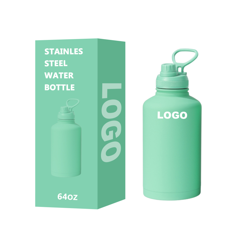 Einzigartige 64oz Group Isolierte Wasserflasche 18/8 Edelstahl 1 Gallonen Krug Trinkflasche für unterwegs