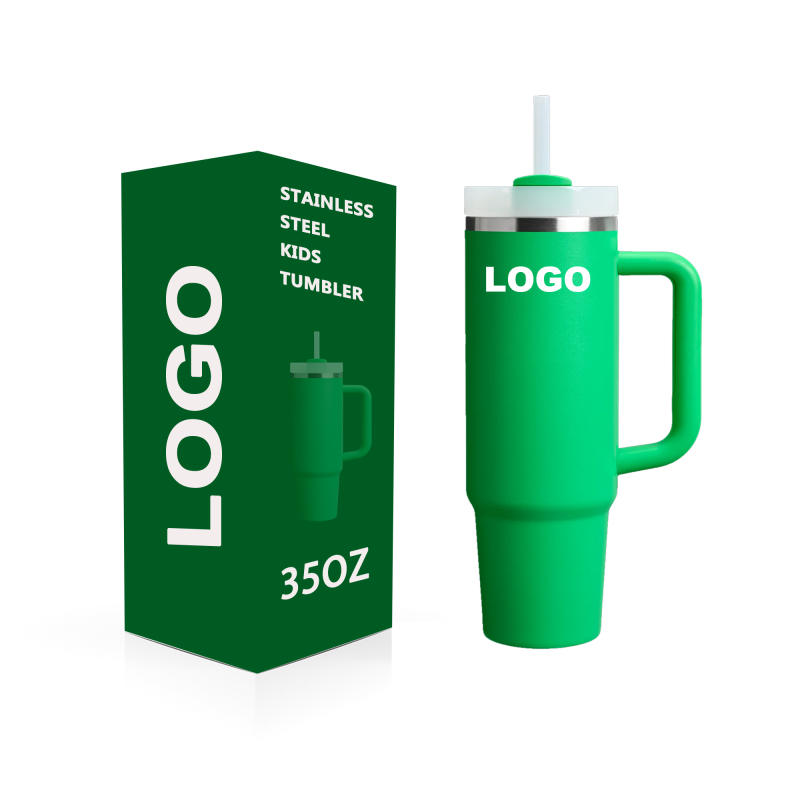 Custom Meadow 35oz 18/8  Stainless Steel Insulated Tumbler with Handle and Straw Mugs for Car Camping Hiking