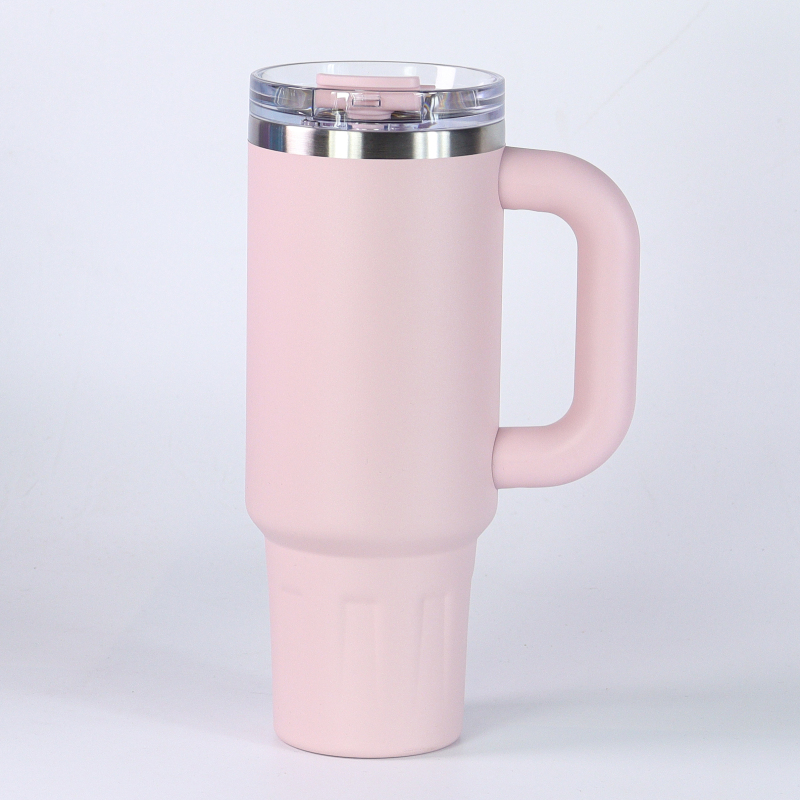 YEDI 40oz Double Wall Stainless Steel Tumbler Handle Straw Christmas Thermo Water Bottle Coffee Mug Customizable Logo Vacuum Cup