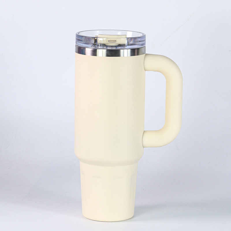 YEDI 40oz Double Wall Stainless Steel Tumbler Handle Straw Christmas Thermo Water Bottle Coffee Mug Customizable Logo Vacuum Cup