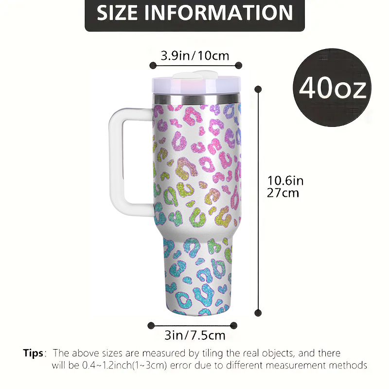 YEDI 40oz Tumbler with Handle Stainless Steel Insulated Lid Straw Lid Reusable Water Bottle Vacuum Travel Coffee Mug Cup