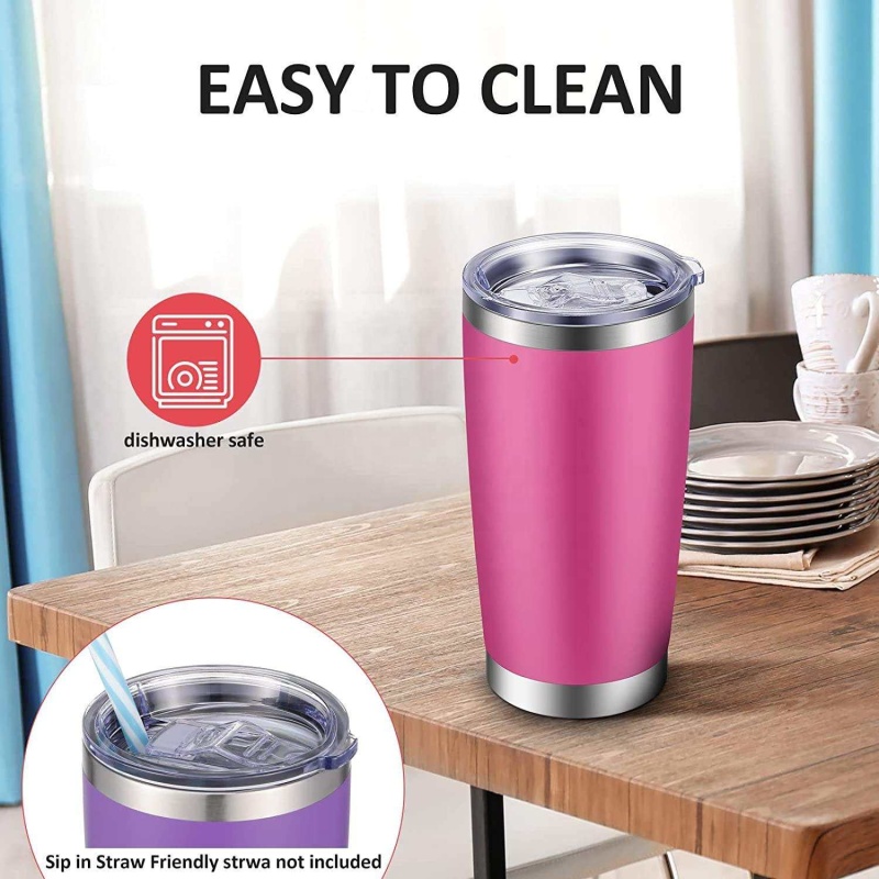 YEDI Wholesale Double Wall Stainless Steel 20oz Tumblers Cups with Magnetic Slide Lid Powder Coated Coffee Tumbler 20 oz