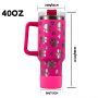 40oz Tumbler with Handle Double Wall Vacuum 304 Stainless Steel Customize logo Water Bottle Drinkware  20oz 30oz 40oz