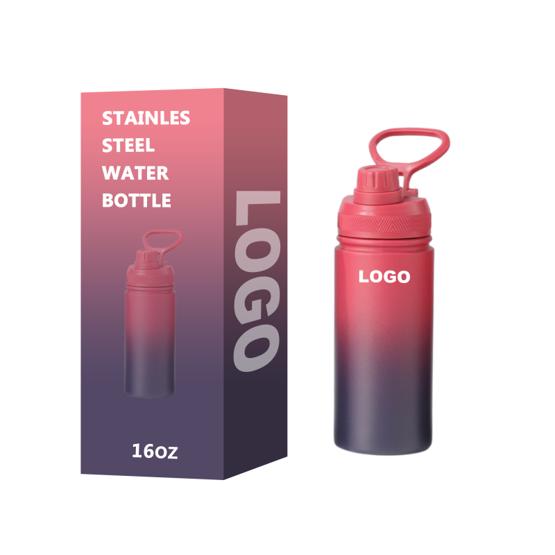 New Color Matching 32oz Stainless Steel Double Wall Insulated Water Bottle with Lid BPA Free Vacuum Bottle with Silicone Boot