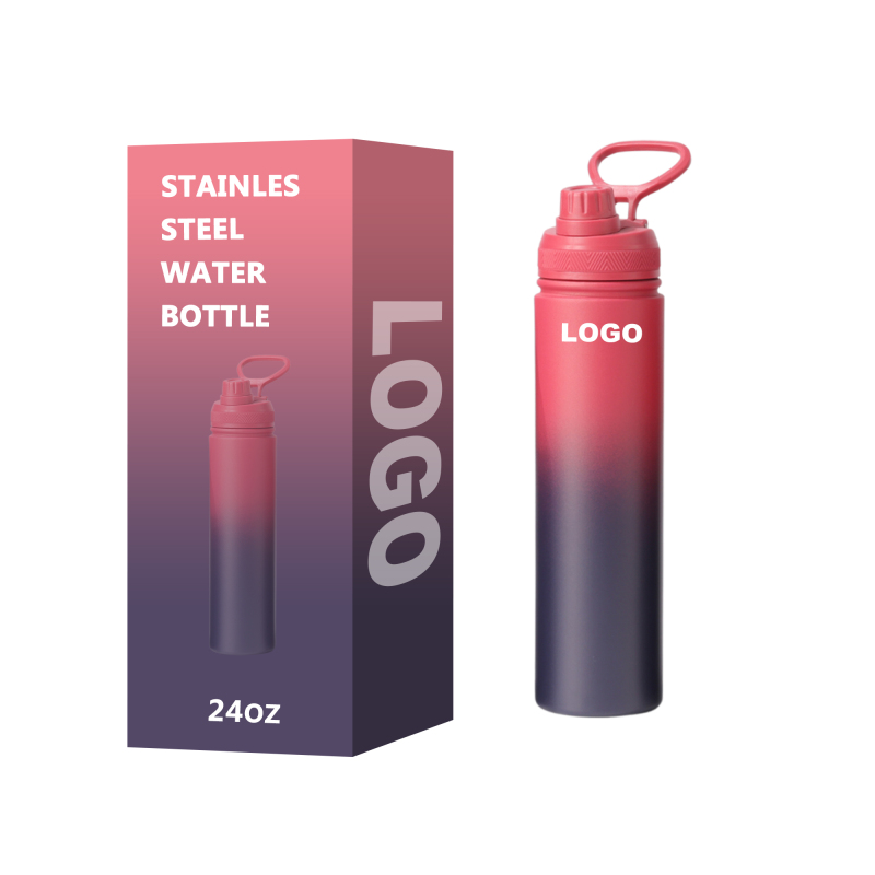 New Color Matching 32oz Stainless Steel Double Wall Insulated Water Bottle with Lid BPA Free Vacuum Bottle with Silicone Boot