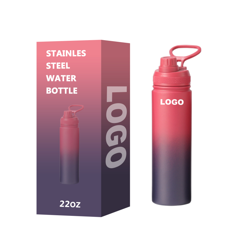 New Color Matching 32oz Stainless Steel Double Wall Insulated Water Bottle with Lid BPA Free Vacuum Bottle with Silicone Boot