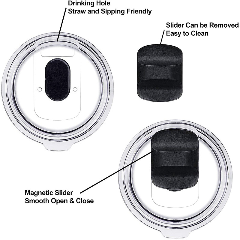 YEDI 20oz 30oz Magnetic Slider Switch Replacement Lid Spill-Proof Covers Compatible with 20oz 30 oz Mugs and Tumblers