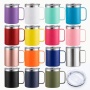 YEDI 12oz Coffee Mug with Lid & Handle Insulated Vacuum Camp Coffee Cup Stainless Steel Travel Mug Hot and Cold Thermal