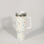 YEDI 40 oz Stainless Steel Insulated Vacuum Travel Tumbler Newest Design with Handle Lid Straw for Home & Camping
