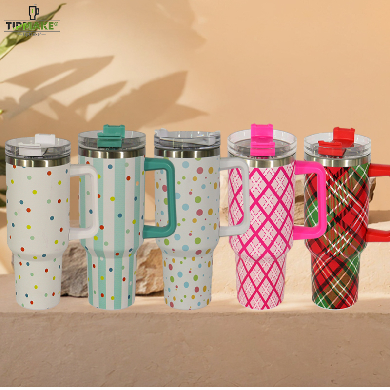 YEDI 40 oz Stainless Steel Insulated Vacuum Travel Tumbler Newest Design with Handle Lid Straw for Home & Camping