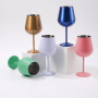 YEDI Customizable Logo Double Wall Insulated Unbreakable Wine Tumbler Stainless Steel Goblet Lids Insulated Stem Size Options