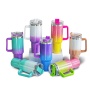 Double Wall Vacuum Sealed 40oz Insulated Travel Mug Tumbler with Handle Stainless Steel Cup with Straw and Lid