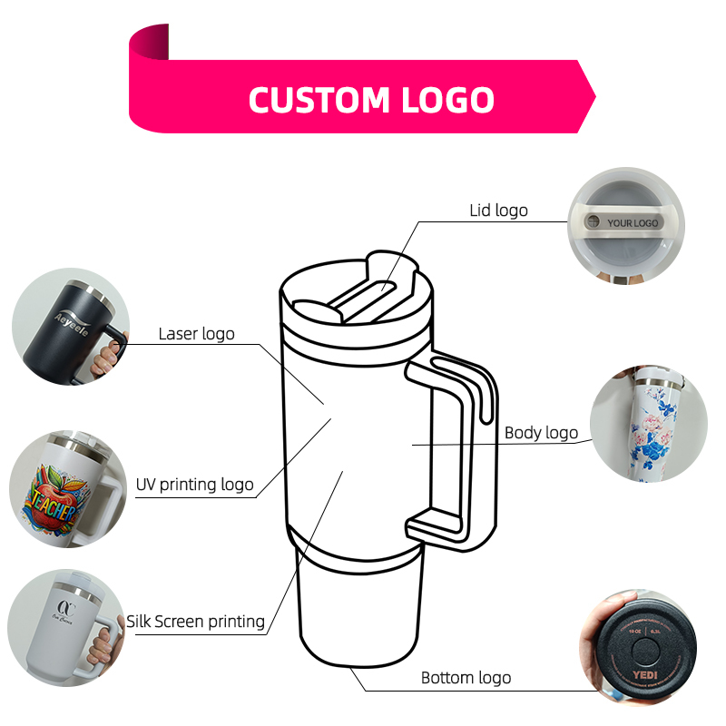 2025 Custom Logo 30 Oz Tumbler Stainless Steel Vacuum Insulated Metal Travel Mug Thermo Coffee Cup 30oz Tumbler With Handle Logo