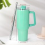 40oz Sublimation Shimmer Tumbler Green Pink Stainless Steel Straw Lid Insulated Double Wall Vacuum Reusable Cups with Handle
