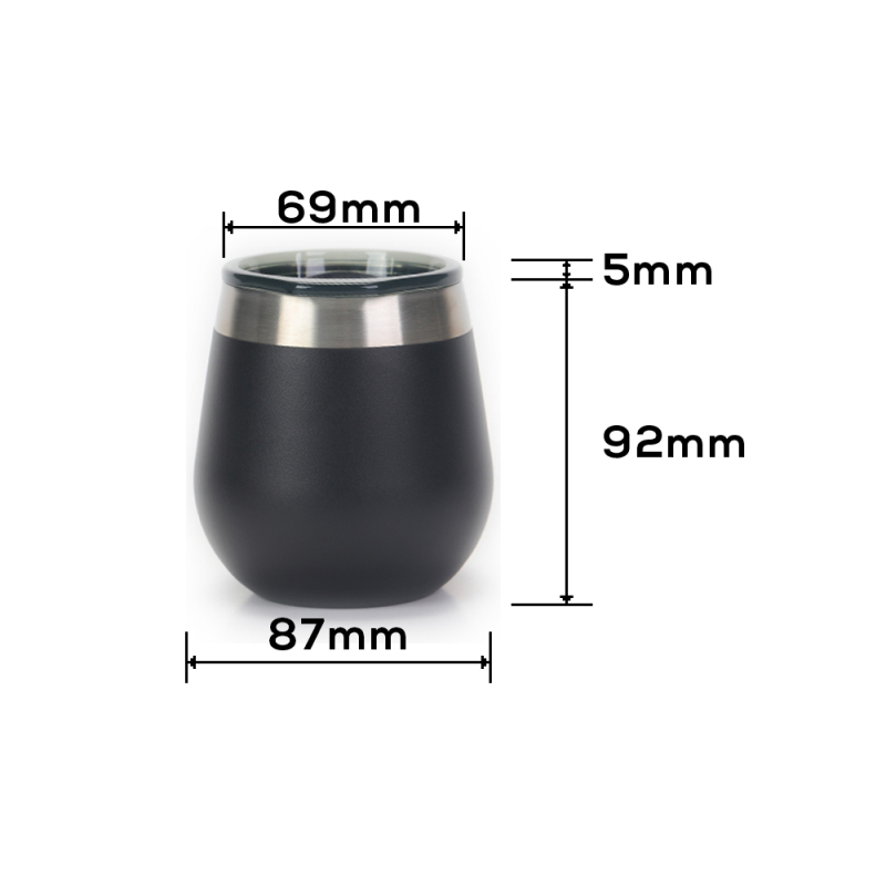 YEDI OEM 8oz Stainless Steel Egg Shape Vacuum Insulated Wine Tumbler with Slider Lid and Ceramic Lining Coffee Mugs Available