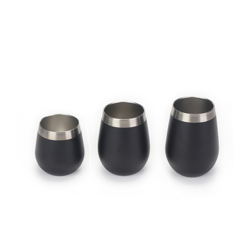 YEDI OEM 8oz Stainless Steel Egg Shape Vacuum Insulated Wine Tumbler with Slider Lid and Ceramic Lining Coffee Mugs Available
