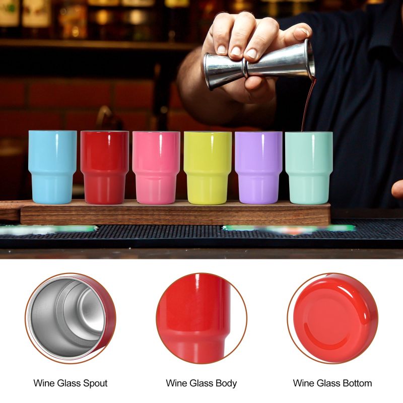 YEDI 3oz Mini Tumbler Shot Glass with Straw Cute Stainless Steel Blank Shot Glasses Set for Parties Drink Cup
