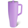 40oz Slim Double Wall Vacuum Insulated Travel Mug Leakproof Tumbler with Handle and Straw for On-the-go Use