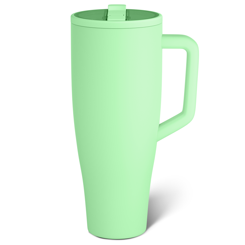 40oz Slim Double Wall Vacuum Insulated Travel Mug Leakproof Tumbler with Handle and Straw for On-the-go Use