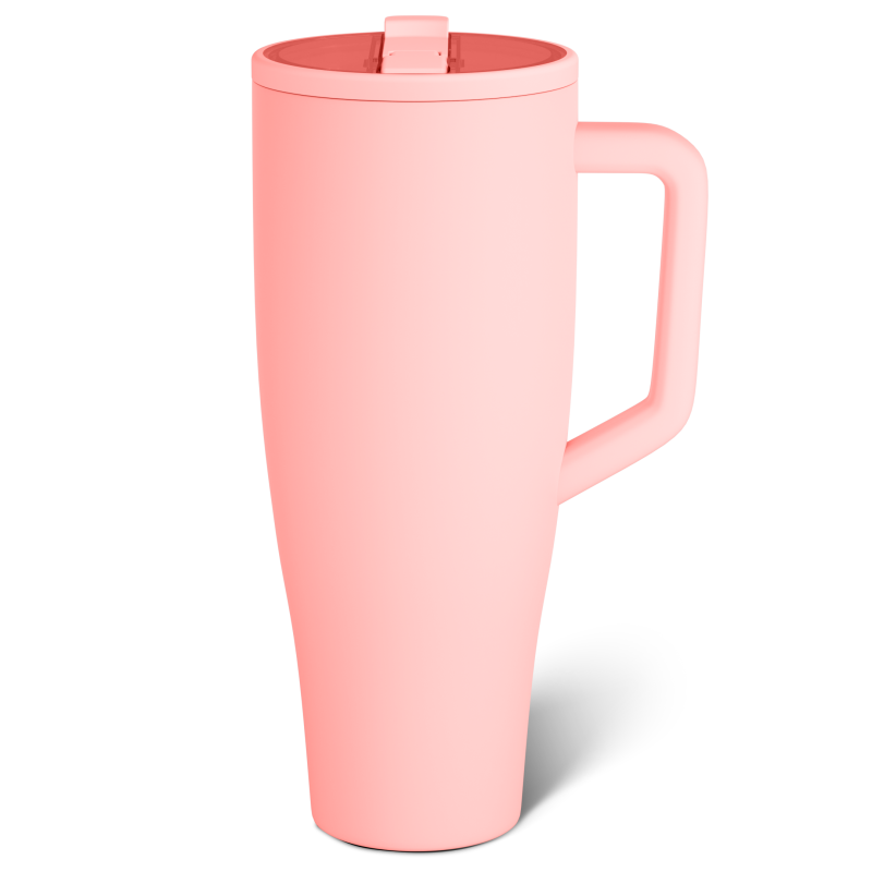 40oz Slim Double Wall Vacuum Insulated Travel Mug Leakproof Tumbler with Handle and Straw for On-the-go Use