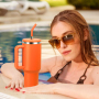 YEDI H3.0 40oz Insulated Travel Mug Stainless Vacuum Metal Cup with Lids and Straw for Camping
