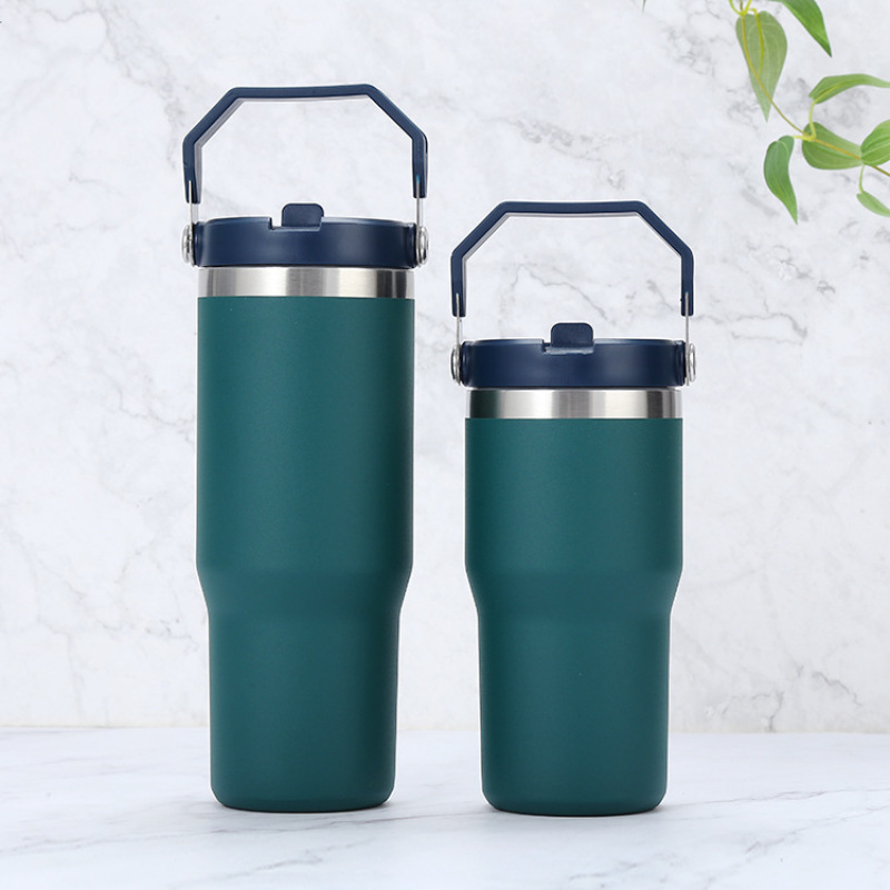 YEDI 20oz 30oz Edelstahl Thermo-Trinkgeschirr Isolierter Reisebecher Weithals-Camping-Vakuumbecher mit Strohhalm
