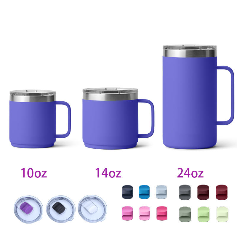YEDI 2025 Ultramarine Violet 10oz 14oz 24oz Stainless Steel Travel for Mugs Colorful Thermos with Leak-Proof Lid for Coffee Tea