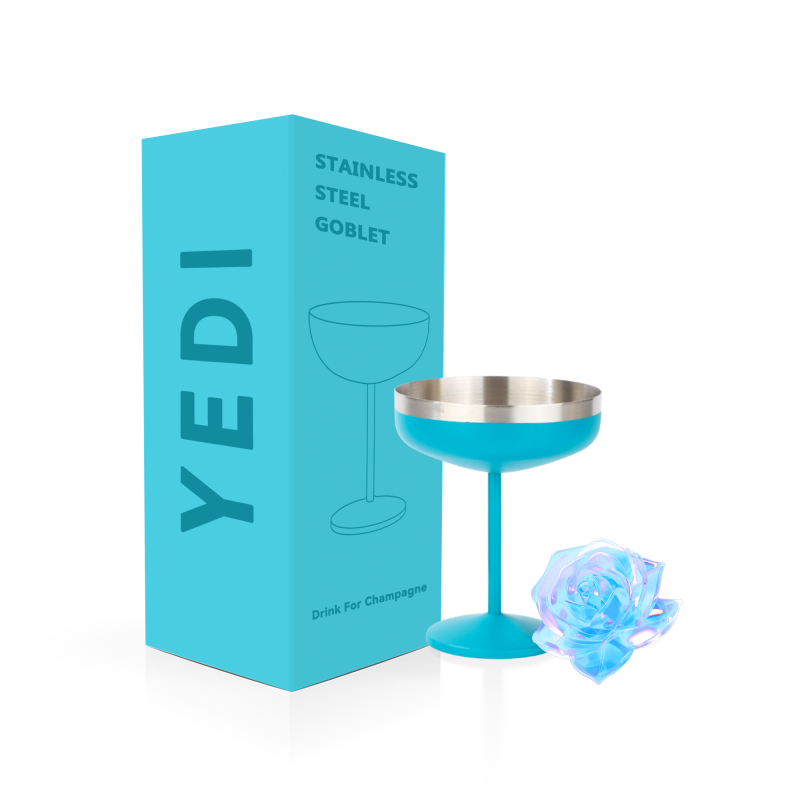 YEDI BPA Free 300ml 18/8 Stainless Steel Cocktail Glass Wine Tumbler
