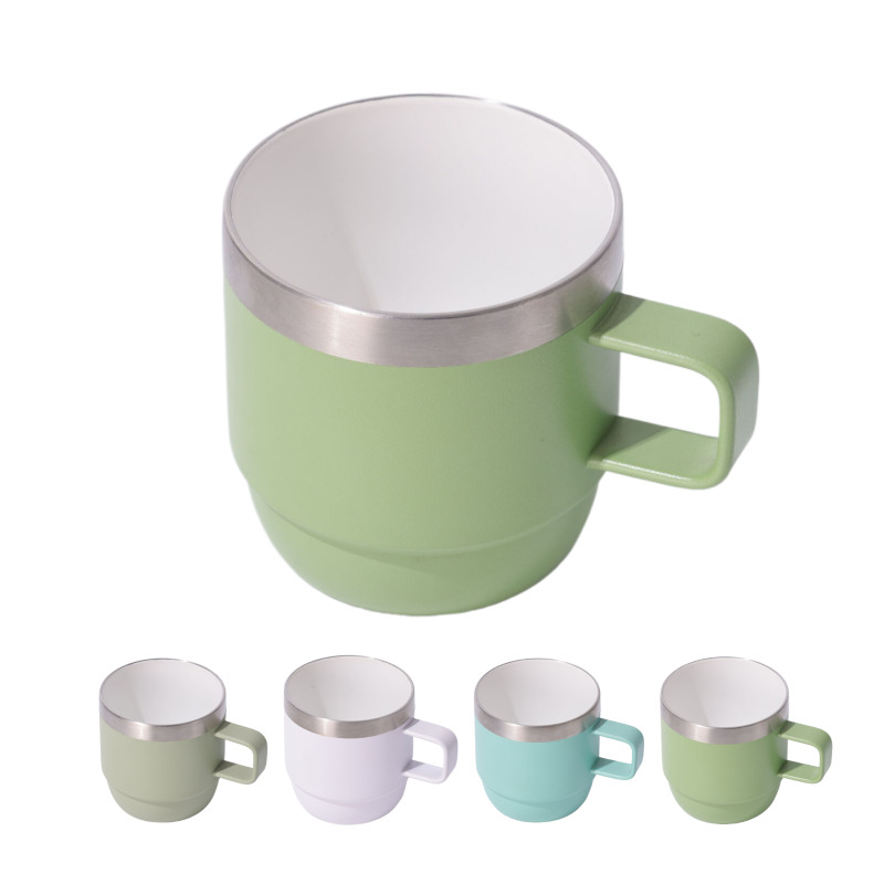 High Quality Cute Seafoam Stackable Thermal 10 oz Tumbler Stainless Steel Espresso Coffee Mug With Durasip Ceramic Lining