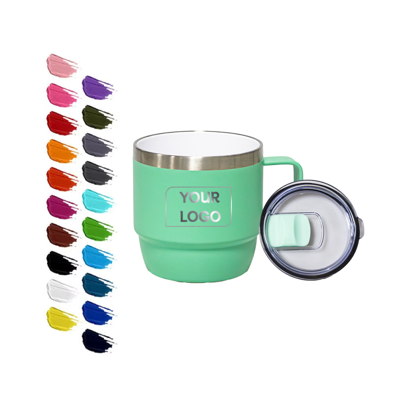High Quality Cute Seafoam Stackable Thermal 10 oz Tumbler Stainless Steel Espresso Coffee Mug With Durasip Ceramic Lining