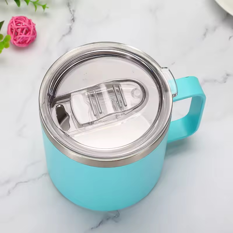 YEDI China Supplier 14 oz Custom logo Double Wall Vacuum Insulated Coffee Mug with Handle and Lid Stainless Steel Coffee Mug