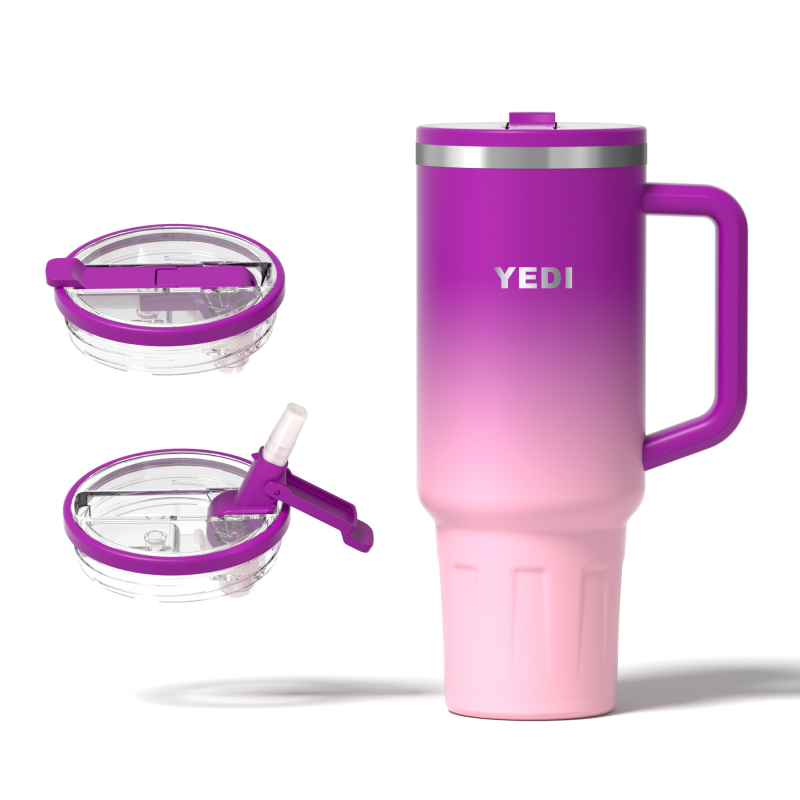 YEDI 40 Oz Tumbler Custom logo Cup Stainless Travel Mug 40oz Tumbler With Handle Cup with Lid and Straw Custom Travel Mug