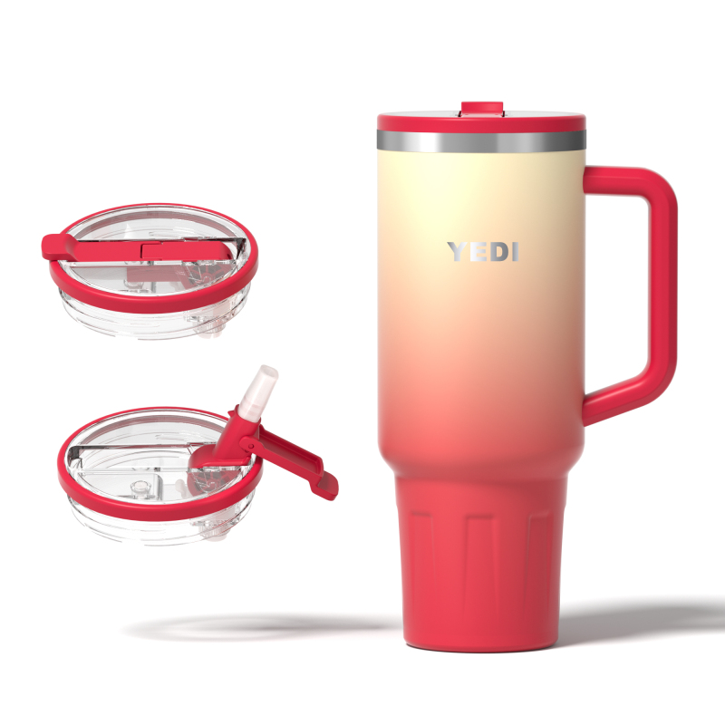 YEDI 40 Oz Tumbler Custom logo Cup Stainless Travel Mug 40oz Tumbler With Handle Cup with Lid and Straw Custom Travel Mug
