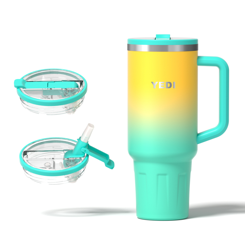YEDI 40 Oz Tumbler Custom logo Cup Stainless Travel Mug 40oz Tumbler With Handle Cup with Lid and Straw Custom Travel Mug