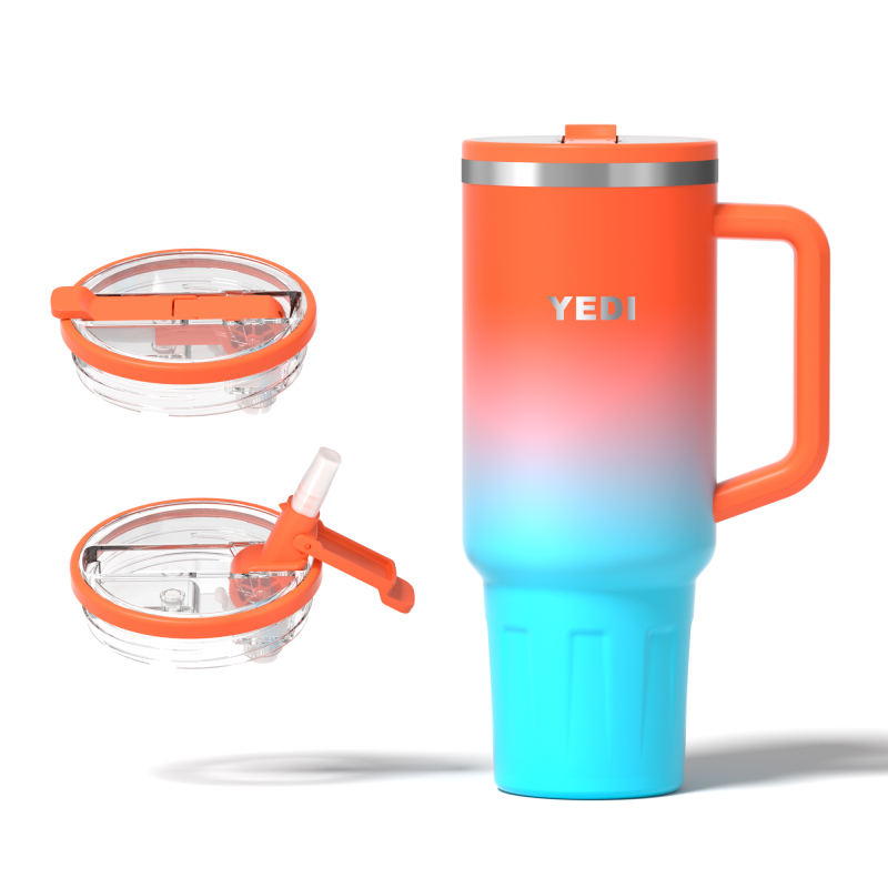 YEDI 40 Oz Tumbler Custom logo Cup Stainless Travel Mug 40oz Tumbler With Handle Cup with Lid and Straw Custom Travel Mug