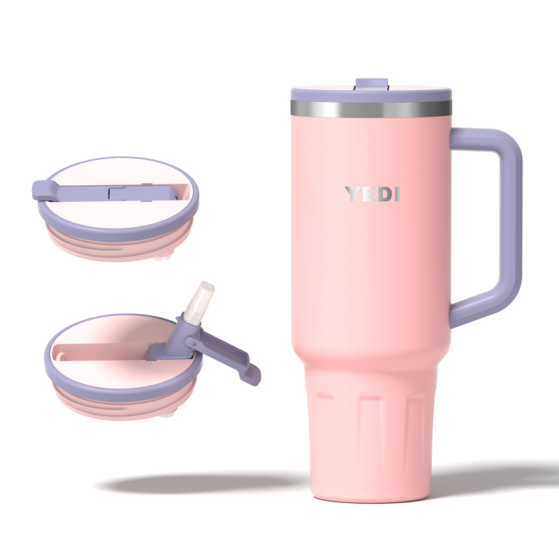 YEDI 40 Oz Tumbler Custom logo Cup Stainless Travel Mug 40oz Tumbler With Handle Cup with Lid and Straw Custom Travel Mug