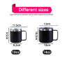 Custom 10oz & 14oz Insulated Double Wall Stainless Steel Travel Mug Camper Camping Tumbler with Handle Lid Vacuum Flask Thermos