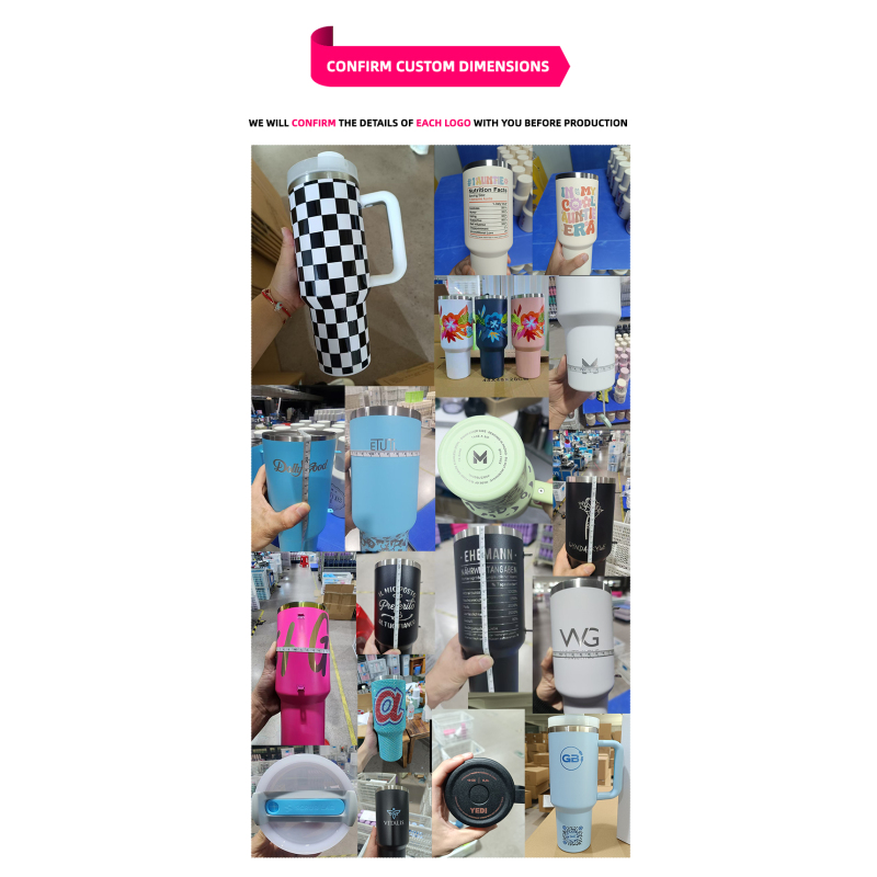 YEDI Customized Double Wall Stainless Steel Tumbler Insulated Water Bottle with Travel Handle and Wide Mouth Straw for Mugs