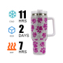 40oz H2.0 Tumbler Stick a Diamond Double Wall Vacuum Tumbler with Handle and Straw Reusable Stainless Steel Mugs