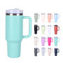 Hot Sale 30 oz Tumbler with Handle and Straw Insulated Water Bottle with Straw Tumbler With Durasip Ceramic Lining