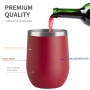 YEDI Custom logo 12 oz Double Walled Egg Shaped Mug Stainless Steel Personalized Stemless Wine Tumbler with Sliding Lid