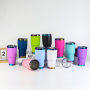 Custom Logo 10oz 20oz 30oz Rainbow Plated Stainless Steel Vacuum Insulated Tumblers Car Cup Drinking Coffee Mug in Rainbow Color