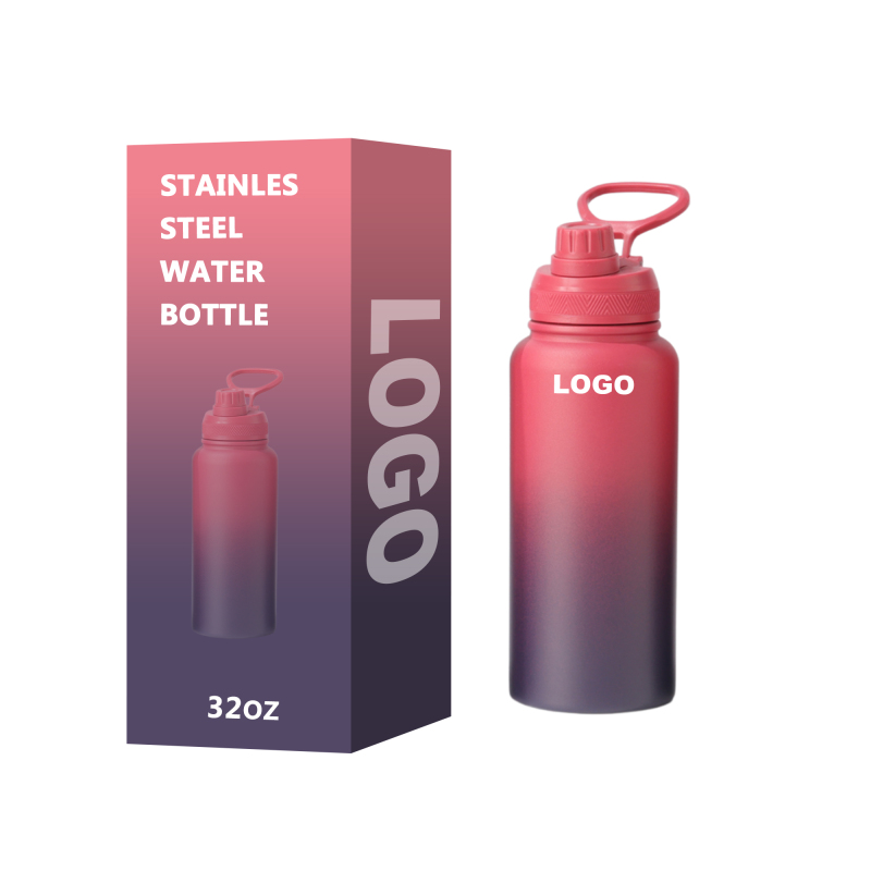 Customized 32oz Vacuum Insulated Thermo Sports Water Flask Double Wall Stainless Steel Wide Mouth 1L Bottle