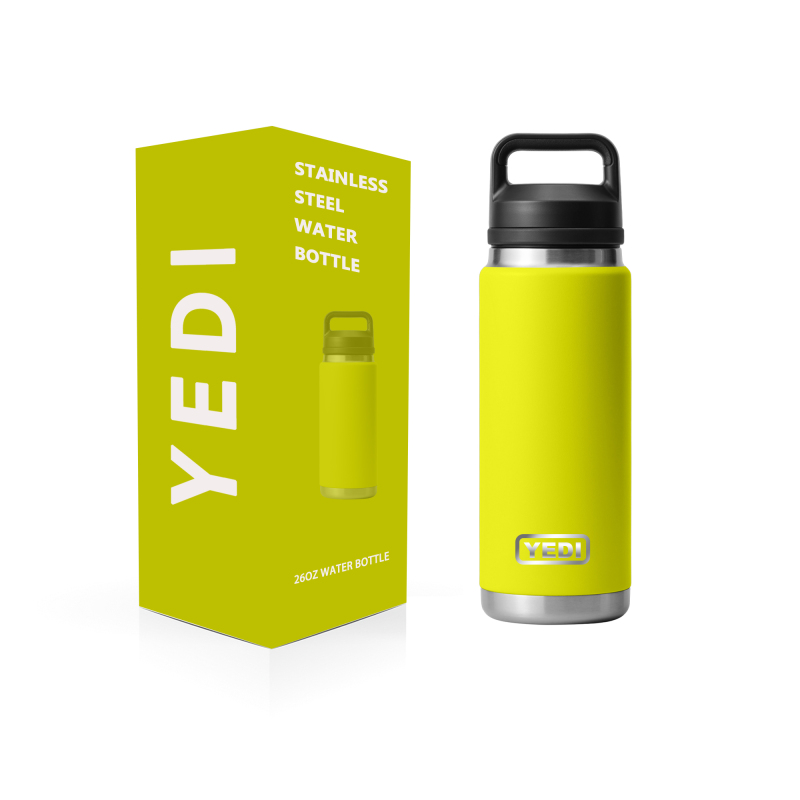 YEDI 26oz doppelwandige isolierte Sportwasserflasche aus Edelstahl mit Vorratsglas, Griffdeckel, heißer Verkauf von ODM für Camping